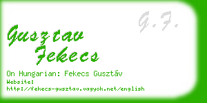 gusztav fekecs business card