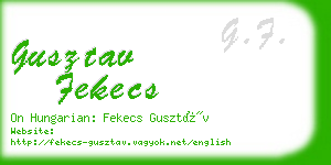 gusztav fekecs business card